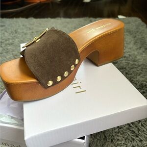 NWT Madden girl  Tan and Brown Suede Mules